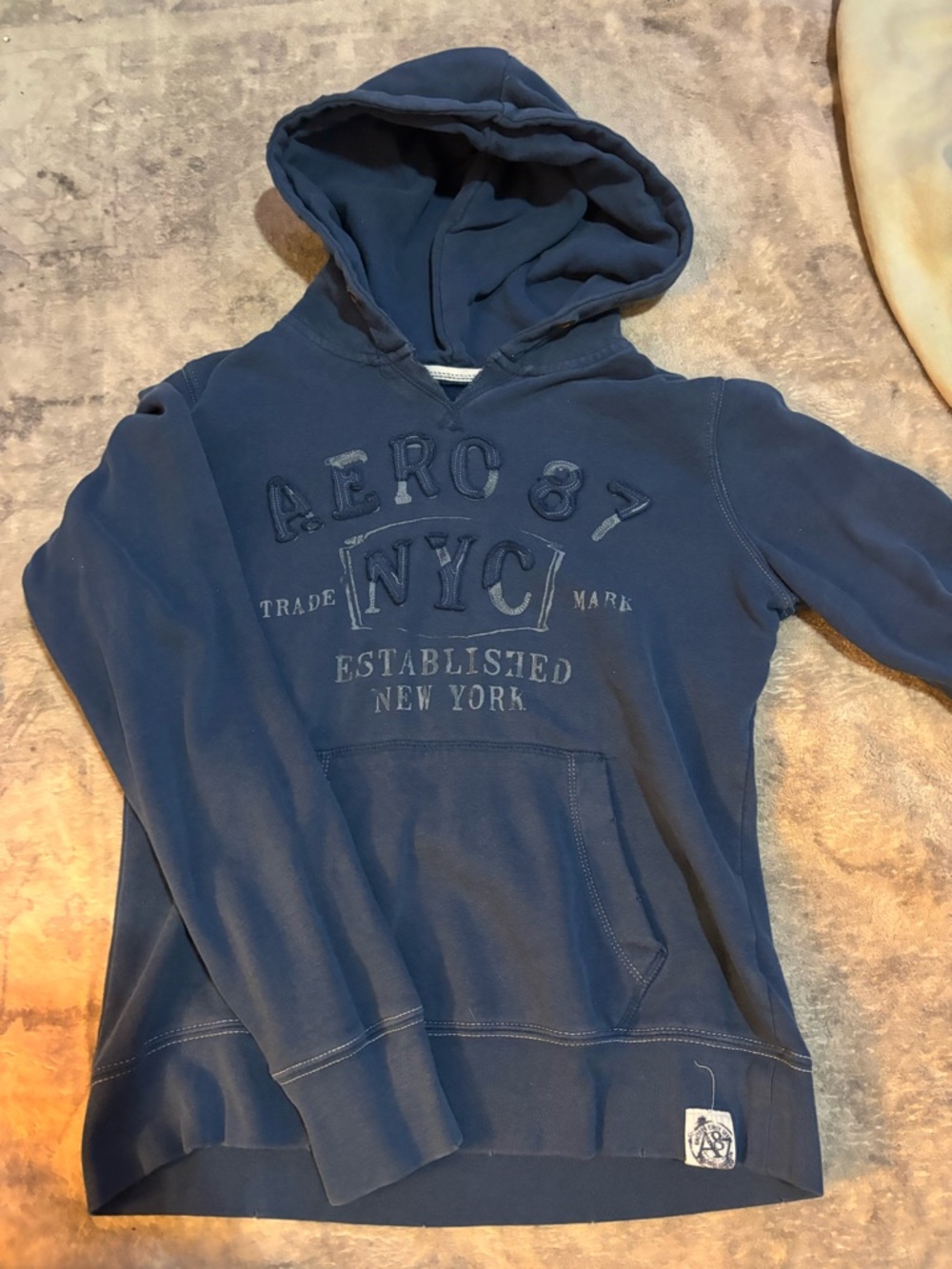 Aeropostale Navy Blue Hooded Sweatshirt NYC Logo